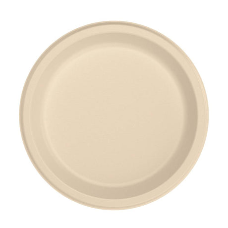 10" Round PFAS-Free Fiber Plate, Natural - Case of 500 - #10FBRP1