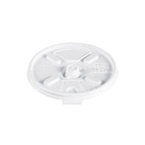 10 oz. HIPS Plastic Plastic Lift 'n' Lock White Lid - Case of 1000 - #10FTL