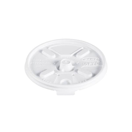 10 oz. HIPS Plastic Plastic Lift 'n' Lock White Lid - Case of 1000 - #10FTL