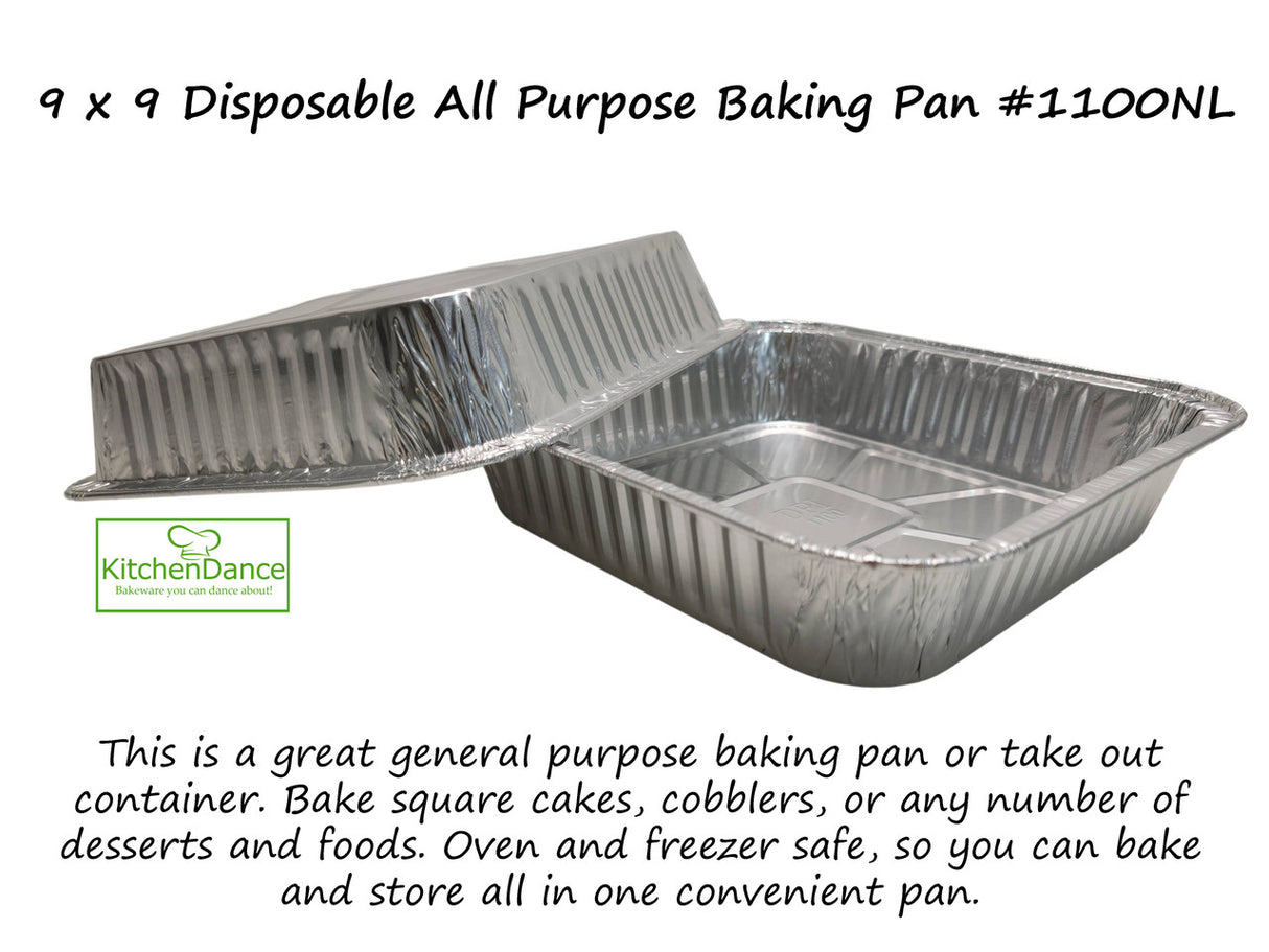 Durable Packaging 9" Square Disposable Cake Pan- Case of 500 - #1100