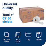 Tork OptiCore® White Mid-Size Toilet Paper Roll - Case of 36 - #112990