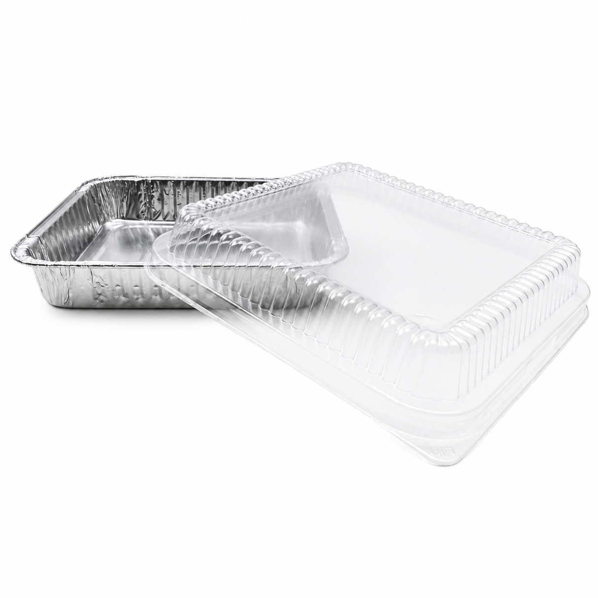 8" Square Disposable Baking Pan with Plastic Lid - Case of 500 - #1155P
