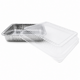 8" Square Disposable Baking Pan with Plastic Lid - Case of 500 - #1155P