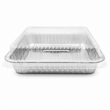 8" Square Disposable Baking Pan with Plastic Lid - Case of 500 - #1155P