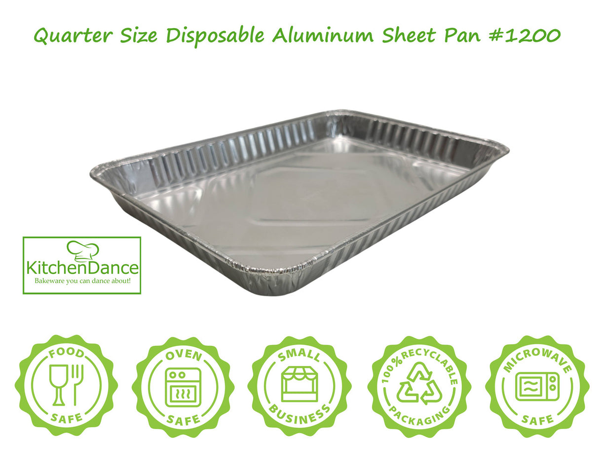 Bandeja de aluminio desechable de un cuarto de tamaño - Caja de 100 - N.° 1200NL