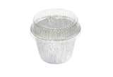 Vaso de postre desechable de aluminio de 7 oz con tapa de plástico - Caja de 2000 - N.º 1210P