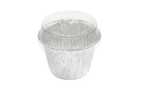 7 oz. Disposable Foil Dessert Cup with Plastic Lid - Case of 2000 - #1210P Aikou