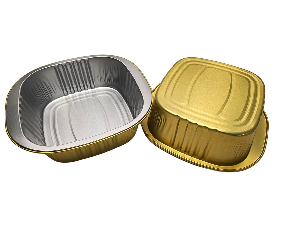 Bandeja cuadrada de aluminio grueso de 5" x 5" (caja de 1000) n.° A69NL