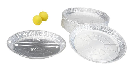12" Shallow Disposable Aluminum Pie Pan -  Case of 500  #1243 Wholesale Foil Pans
