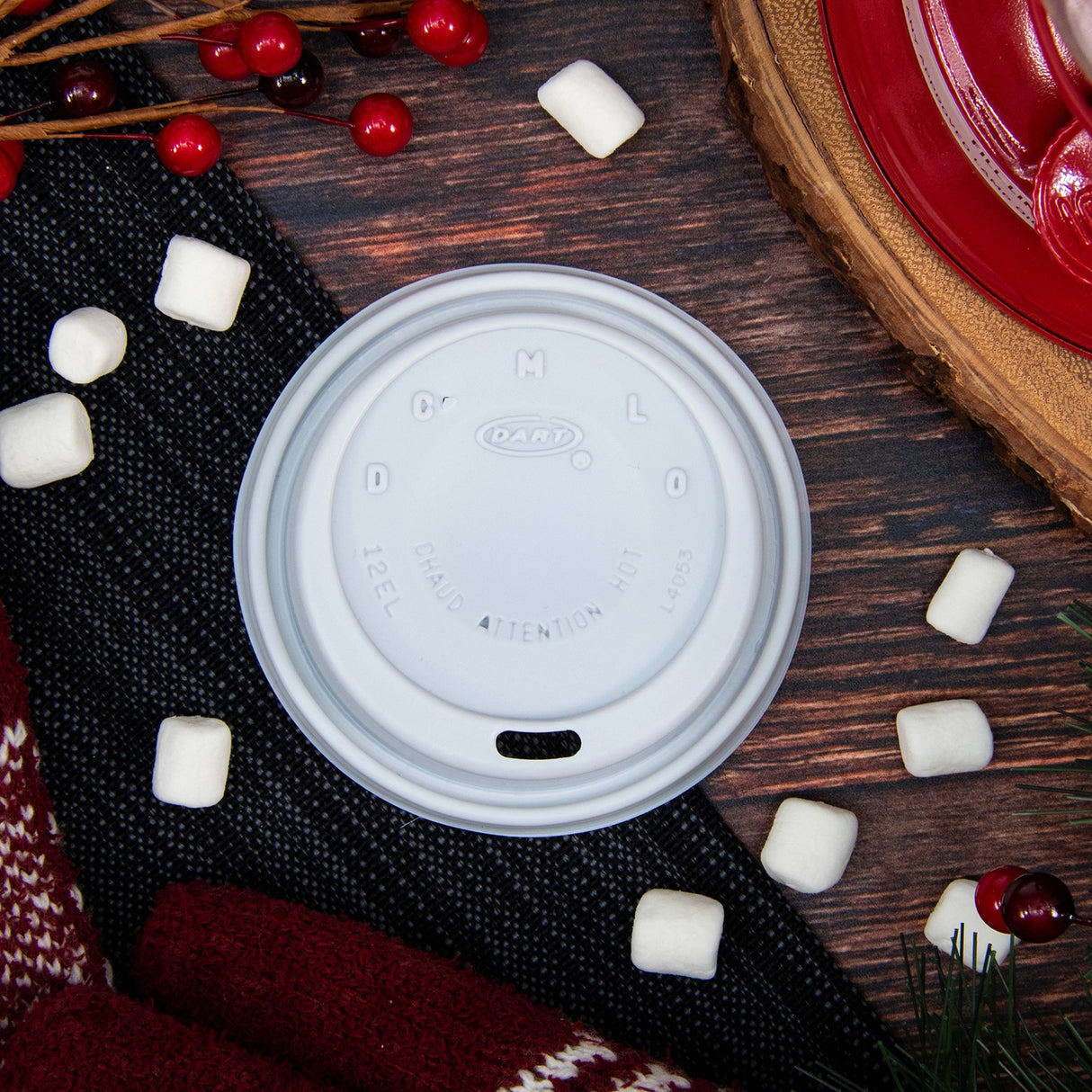 Dart 6-12 oz. White HIPS Plastic Cappuccino Lid - Case of 1000 - #12EL
