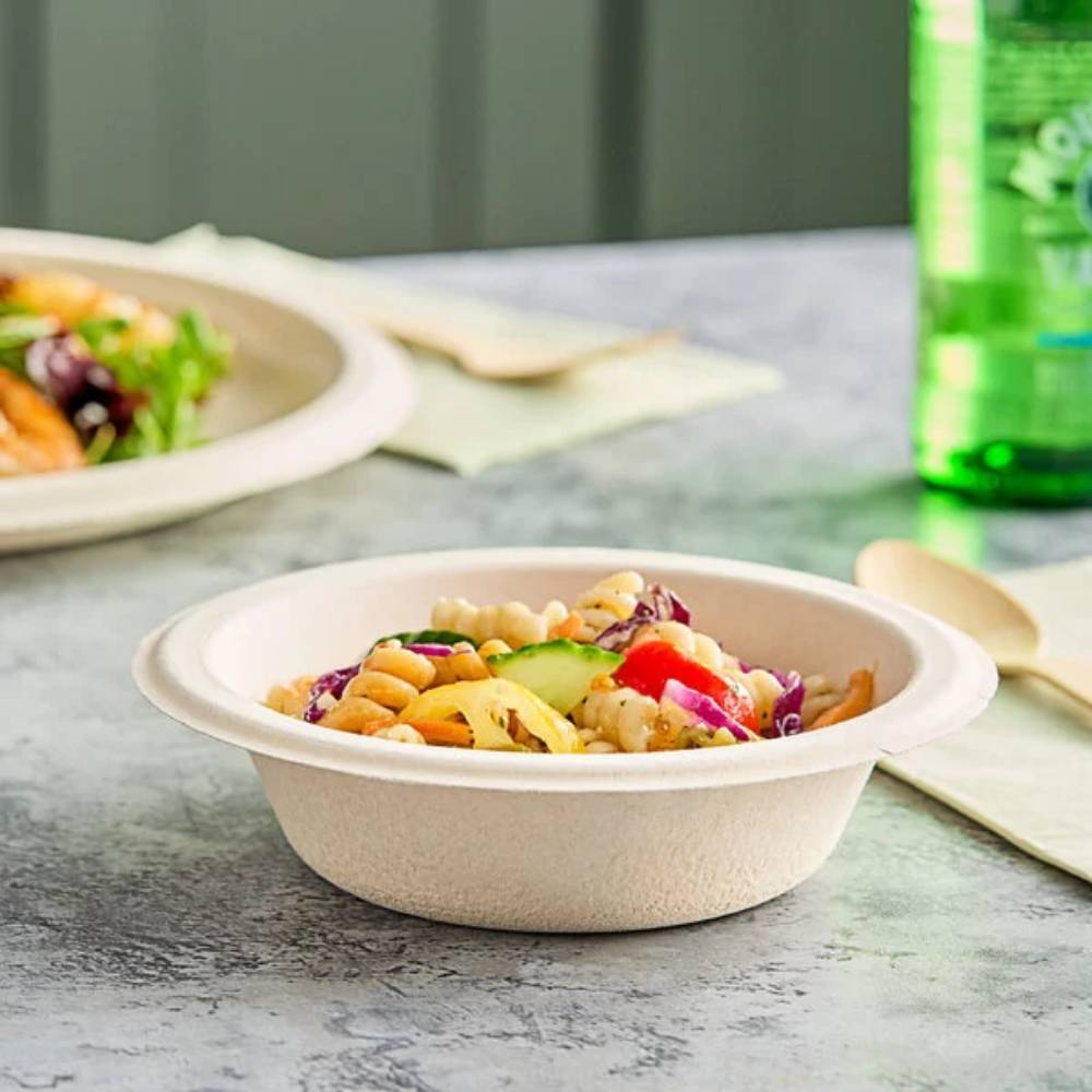 12 oz. Round PFAS-Free Fiber Bowl, Natural - Case of 1000 - #12FBRB