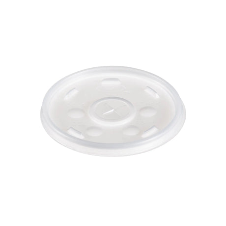 Dart 6-12 oz. Translucent HIPS Plastic Straw-Slotted Lid - Case of 1000 - #12SL Dart Container