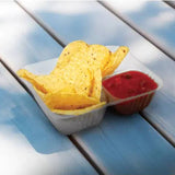 5"x6" 2-Compartment Clear Small Nacho Tray - Case of 500 - #1343401