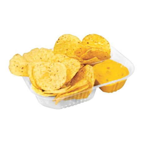6"x8" 2-Compartment Clear Large Nacho Tray - Case of 500 - #1343402
