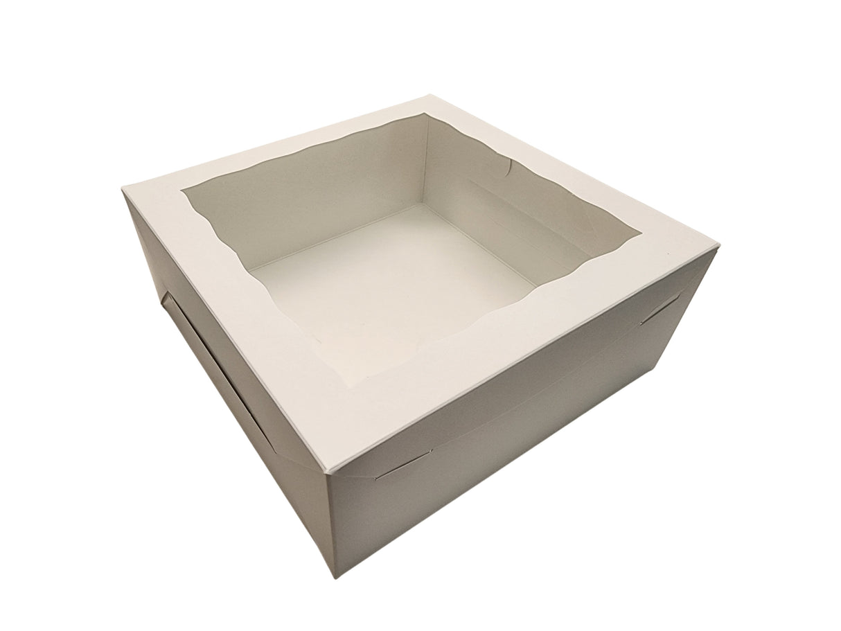 10 x 10 x 4 Colored Lock Tab Window Bakery Boxes - Case of 100 - #10104W