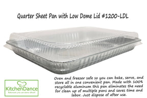 Quarter Sheet Cake Pan with Plastic Dome Lid - Case of 100 - #1200P Handi-Foil