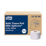 Tork OptiCore® Mid-size White 2-Ply Toilet Paper Roll - Case of 36 - #162090