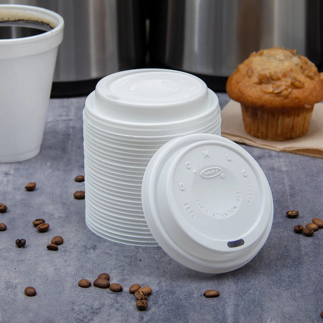 Dart 12-24 oz. White HIPS Plastic Cappuccino Lid - Case of 1000 - #16EL Dart Container