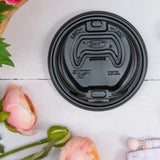 Dart 12-24 oz. Black HIPS Plastic Optima® Reclosable Lid - Case of 1000 - #16RCLBLK Dart Container