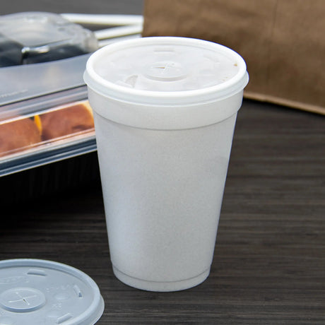 Dart 12-24 oz. Translucent HIPS Plastic Straw-Slotted Lid - Case of 1000 - #16SL Dart Container