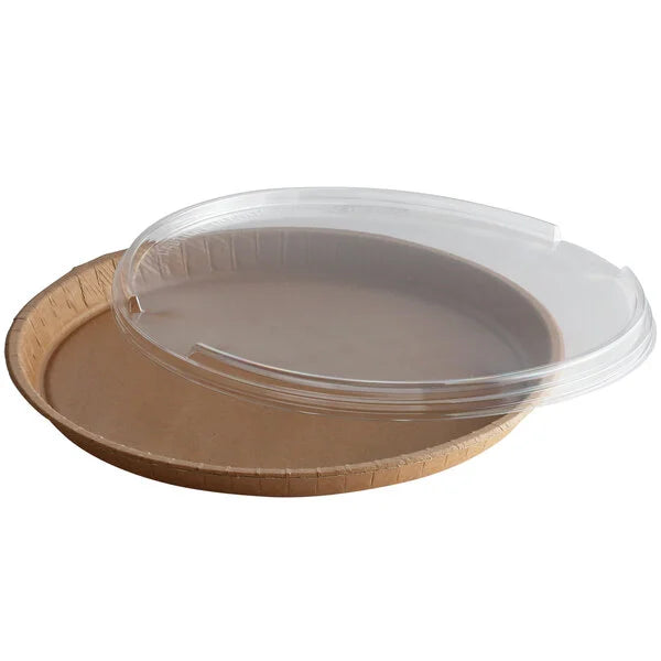 13" Kraft Oven-Safe Takeout Pizza Tray with Lid Combo Pack - Case of 30 - #68260