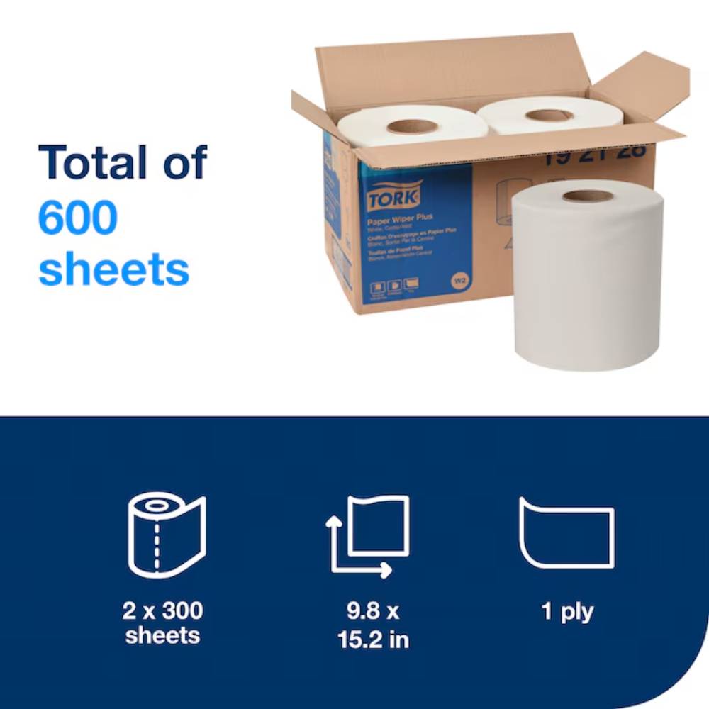 Tork 10 x 15 White 1-Ply Paper Wiper Plus - Case of 2 - #192128