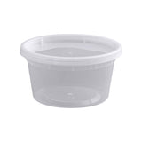 Tripack Deli Pro 12 oz. Round Microwavable Food Storage Deli Container With Lid Combo Pack - Case of 240 - #TD40012