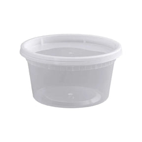 Tripack Deli Pro 12 oz. Round Microwavable Food Storage Deli Container With Lid Combo Pack - Case of 240 - #TD40012 Tripack Deli Pro