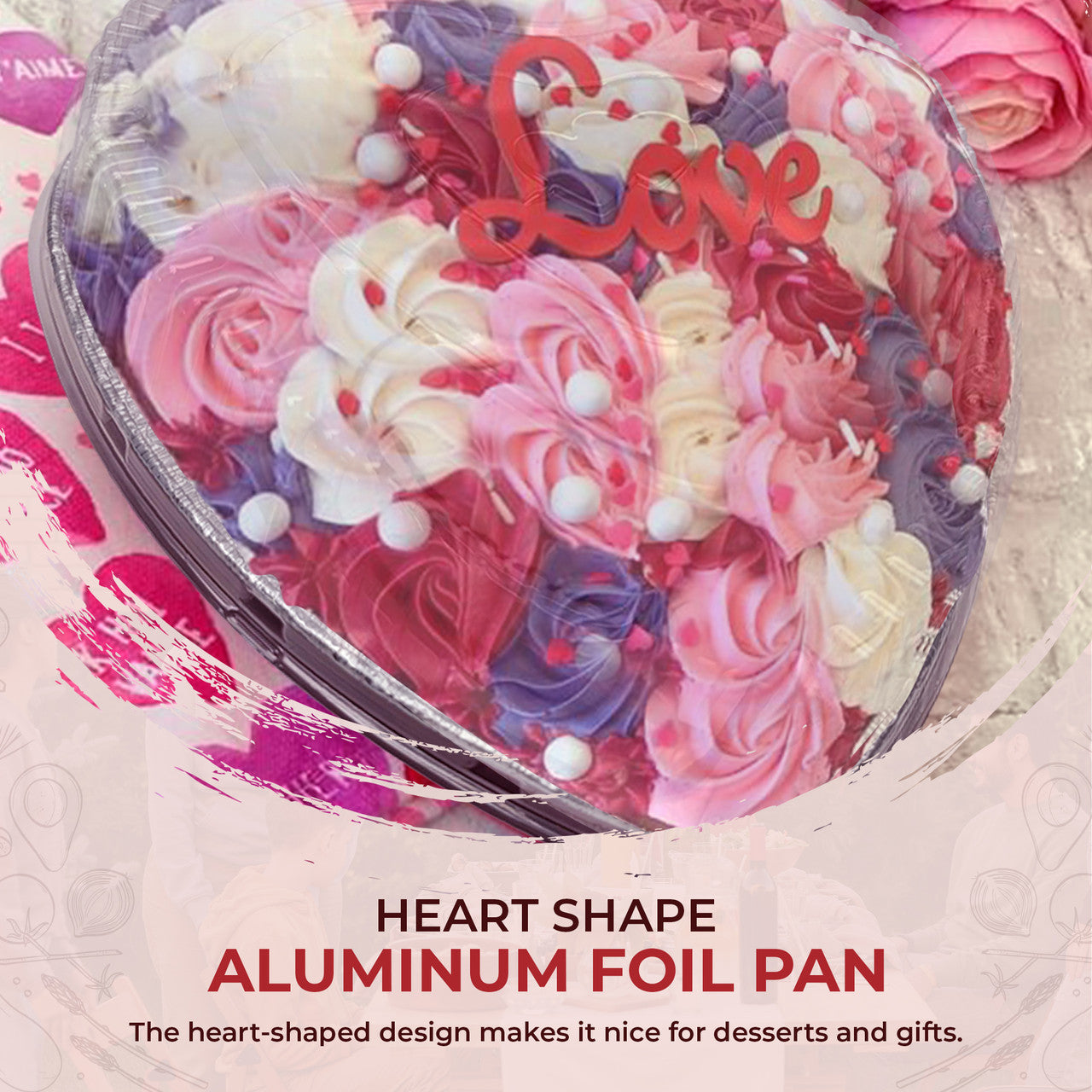 Heart shaped foil pans best sale