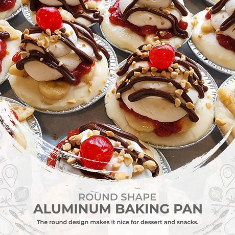 3" Disposable Small Aluminum Foil Tart Pan- Case of 1000  #301 KitchenDance