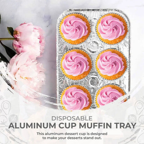Disposable 6 Cup Muffin Pan or cupcake pan - Case of 200- #1500 Durable Packaging
