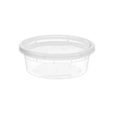 Tripack Deli Pro 8 oz. Round Microwavable Food Storage Deli Container With Lid Combo Pack - Case of 240 - #TD40008