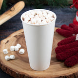20 oz. White Double Walled Paper Hot Cup - Case of 600 - #DWTG20W Dart Container