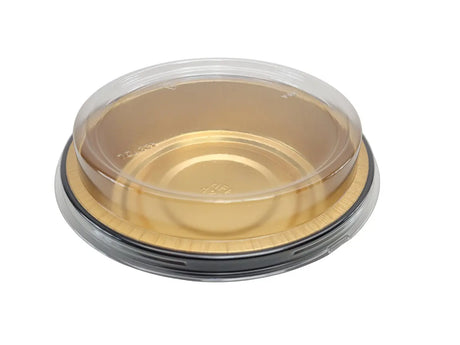 Handi-Stax 9" Round Gourmet To-Go Take Out Pans with Lids - Case of 50 Handi-Foil