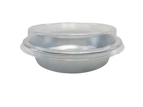 Handi-Stax 7" Round Gourmet To-Go Take Out Pans with Lids - Case of 50 Handi-Foil