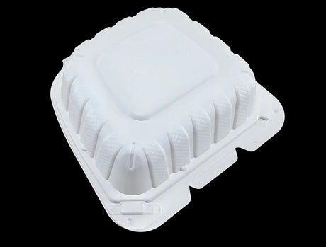 6 x 6 x 3 MFPP 1 Compartment Hinged Take Out Container White - Case of 300 D & W Fine pack