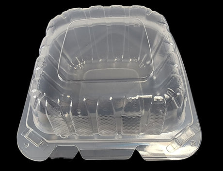 6 x 6 x 3 PP 1 Compartment Hinged Take Out Container Clear - Case of 300