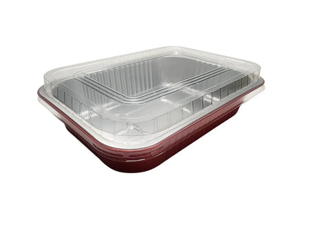 11" x  7" Colored Heavy Aluminum Entrée Pan with Snap on Dome Lid - Case of 200  #A71P KitchenDance