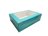 Cajas para panadería con ventana y lengüeta de bloqueo de colores, 14 x 10 x 4 - Caja de 100 - N.º 14104W