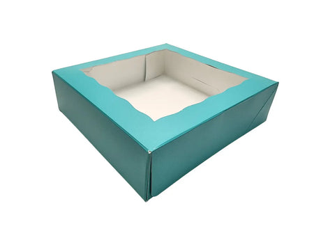 10 x 10 x 4 Colored Lock Tab Window Bakery Boxes - Case of 100 - #10104W BRP Box shop