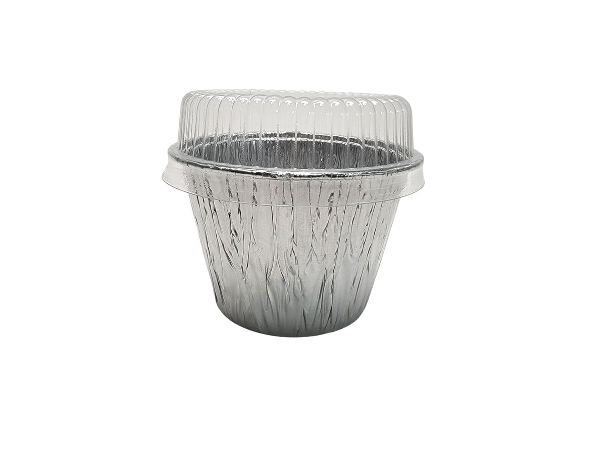 Tapa de plástico para vaso de postre desechable de aluminio de 7 oz. - Caja de 2000 - N.° PL-1210