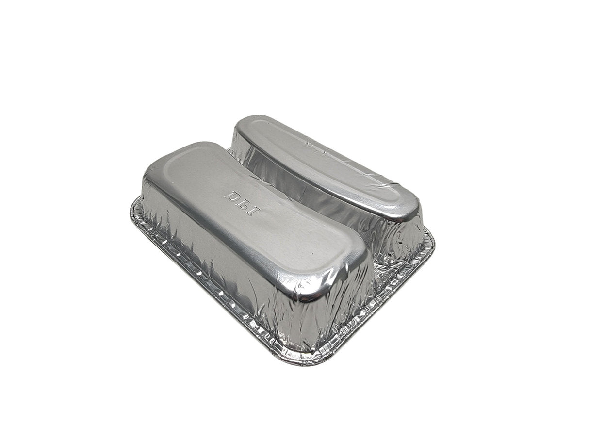 Disposable Aluminum Foil Two-Compartment Hot Dog Tray - Case of 1000- #215