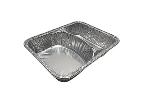 Aluminum Foil Two Compartment School Hamburger Tray - Case of 1000 -  #225 Durable Packaging