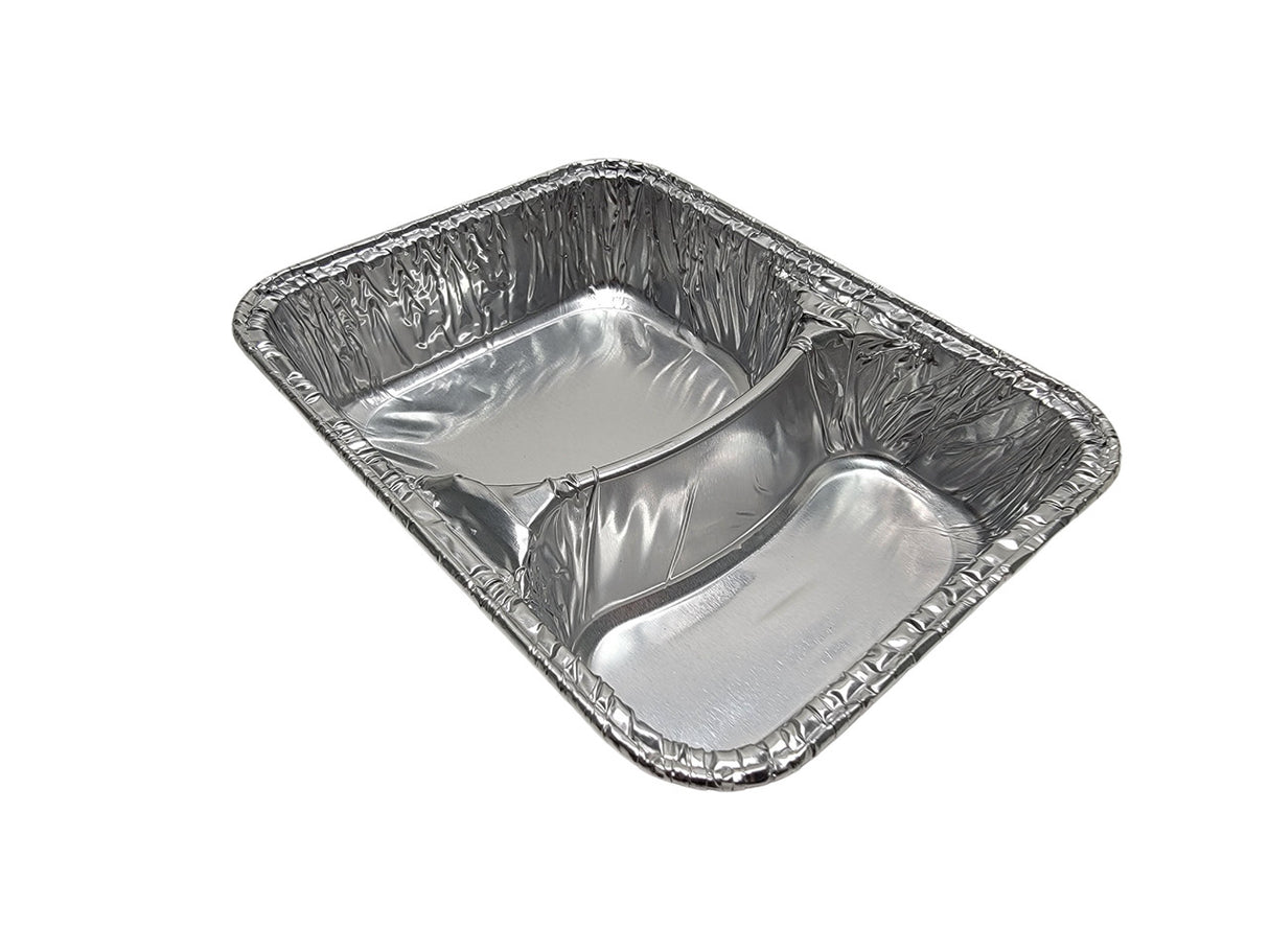 Aluminum Foil Two Compartment School Hamburger Tray - Case of 1000 -  #225