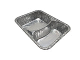 Bandeja escolar para hamburguesas de dos compartimentos de papel de aluminio n.° 225 (caja de 1000)