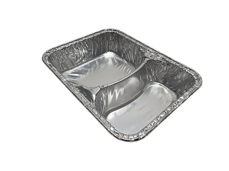 Aluminum Foil Two Compartment School Hamburger Tray - Case of 1000 -  #225 Durable Packaging