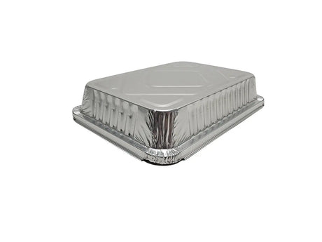 1½ lb. Shallow Oblong Foil Pan with Board Lid - Case of 500  #230L Durable Packaging