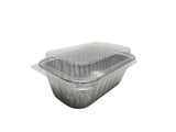 Molde para pan pequeño de aluminio desechable de 1 lb con tapa de plástico - Caja de 200 - N.º 5000P