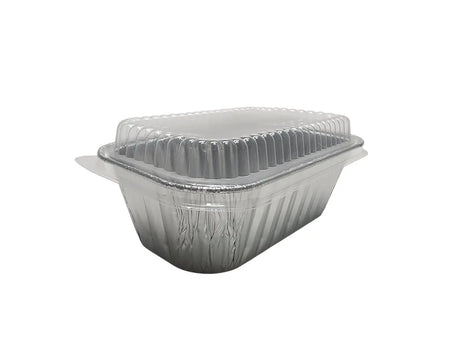 D & W Fine Pack 1 lb.  Aluminum Mini Loaf Pan with Dome lid Combo - Case of 500 - #15430P D & W Fine pack