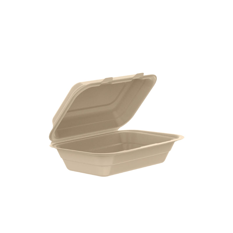 9 x 6 PFAS-Free Fiber Hinged Container - Case of 200 - #206FBRHT1